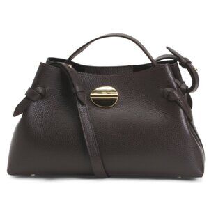 Isadora Genuine Leather Brown Moca Handbag Crossbody Italy